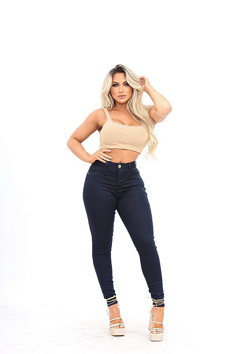 CALÇA FEMININA SKINNY AZUL MARINHO VERTERE JEANS REF 0160