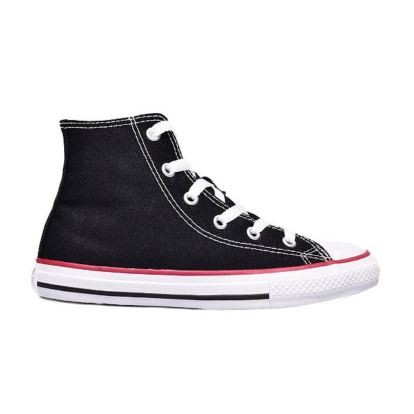 Tênis Converse Chuck Taylor Cano Alto Preto/Vermelho Infantil