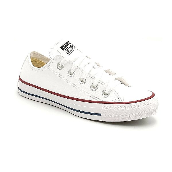 Tênis All Star Chuck Taylor Branco/Vermelho Couro Unissex