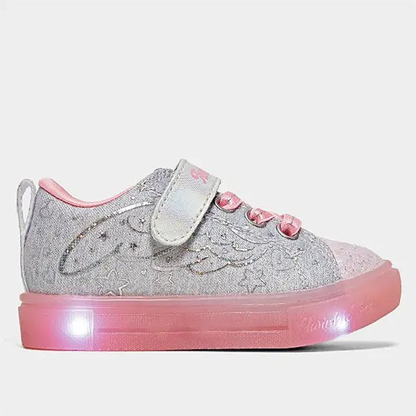 Tênis Skechers Twinkle Sparks Ice Cinza/Rosa Feminino