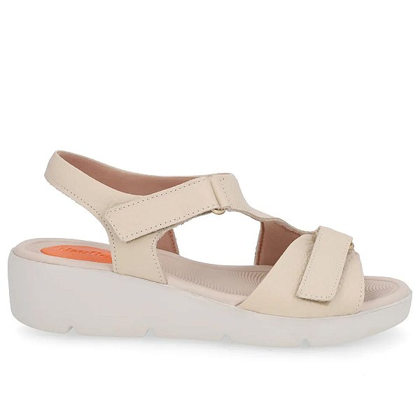 Sandália Usaflex Coro Vanilla Bege Feminino