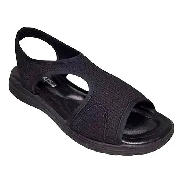 Sandália ComfortFlex Lycra Paris Preto/Preto Feminino