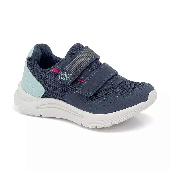 Tênis Klin New Sport Mini Chumbo/Azul Acqua/Pink Infantil