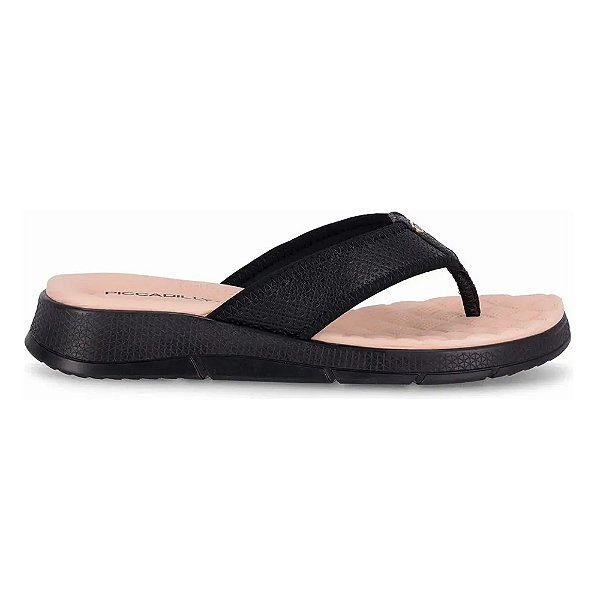 Chinelo Piccadilly Napa Stretch Soft Preto Feminino