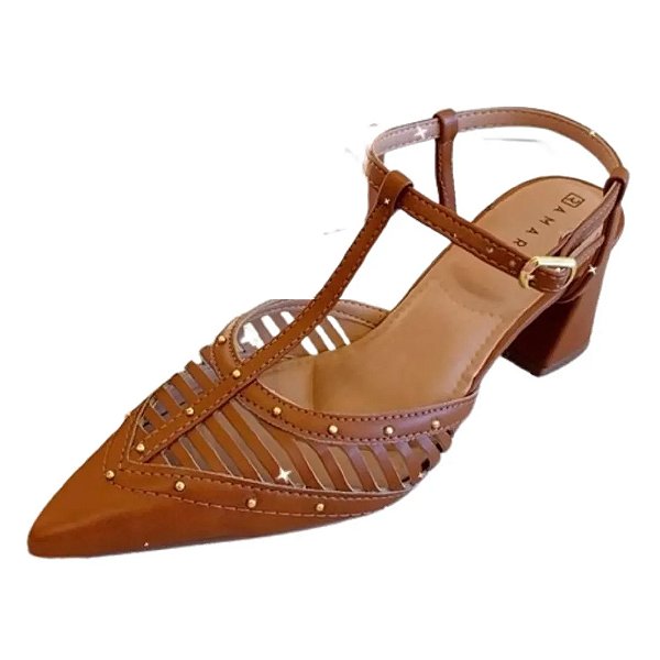 Sandália Ramarim Napa Polish Toffe Feminino