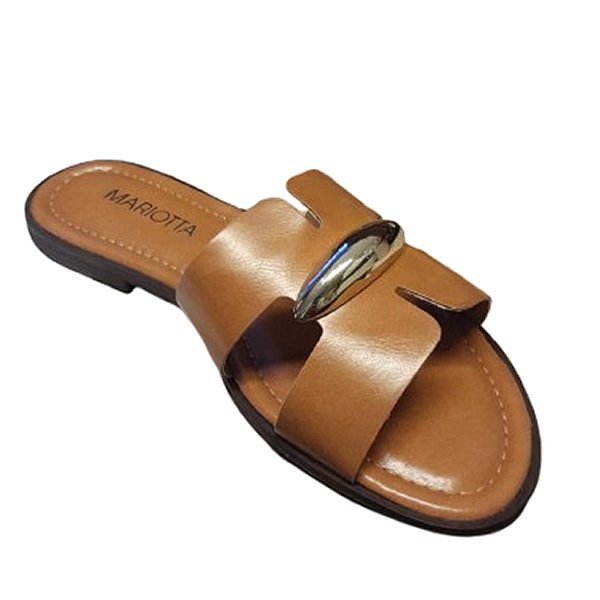 Chinelo Mariotta Carneiros Ambar Marrom Feminino