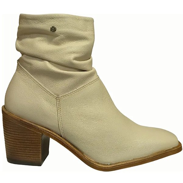 Bota Perlatto Couro CFT Off Branco Feminino