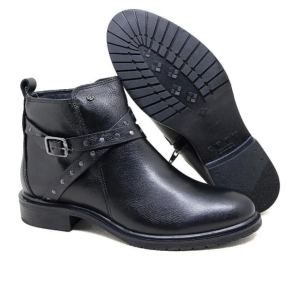 Bota Perlatto Couro Cft Preto Feminino