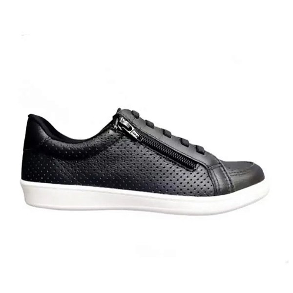 Tênis Marina Mello Couro Foratto Preto Feminino