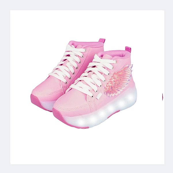 Tênis Pampili Fly De Rodinha Rosa Danone Infantil