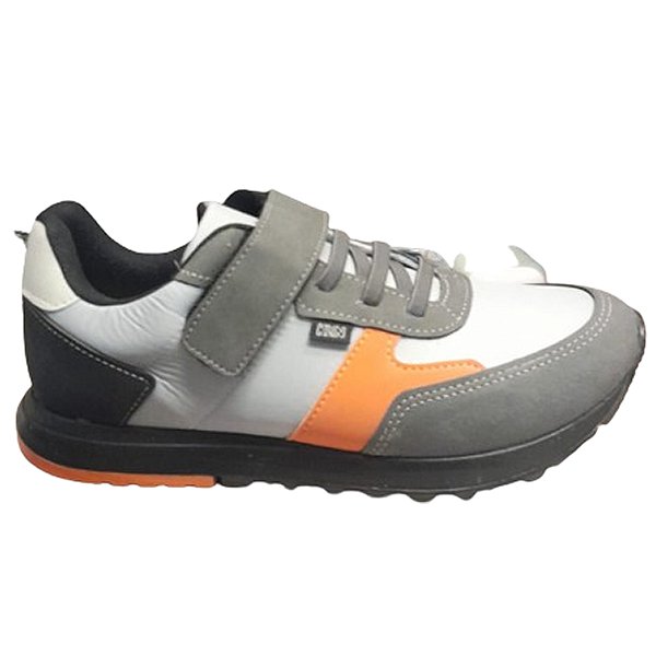 Tênis Klin Walk Kids Gelo/Grafite/Laranja Infantil