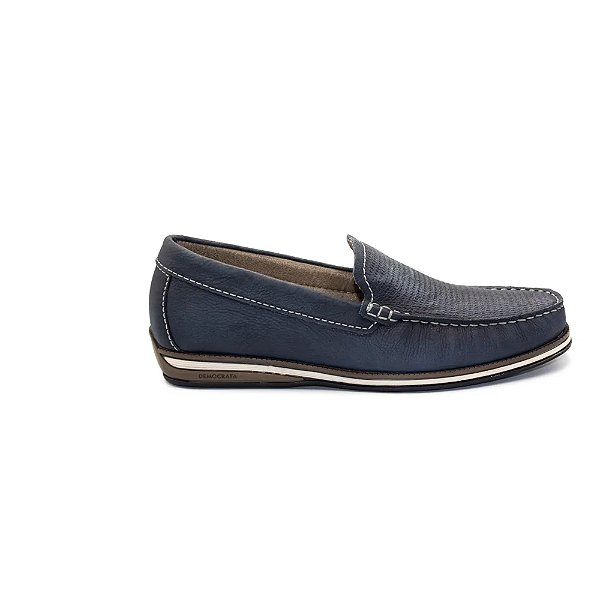 Sapato Democrata Couro Bovino Masculino Azul