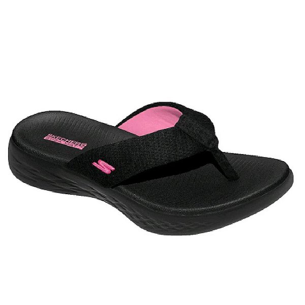 Chinelo Skechers On The Go 600 Rosa/Preto Feminino