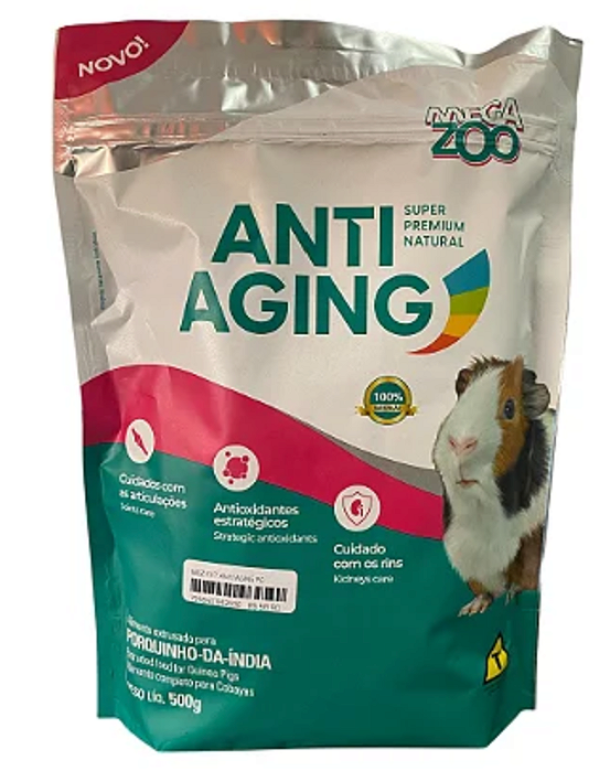 Megazoo Alimento Extrusado para Porquinho da India Anti Aging 500g