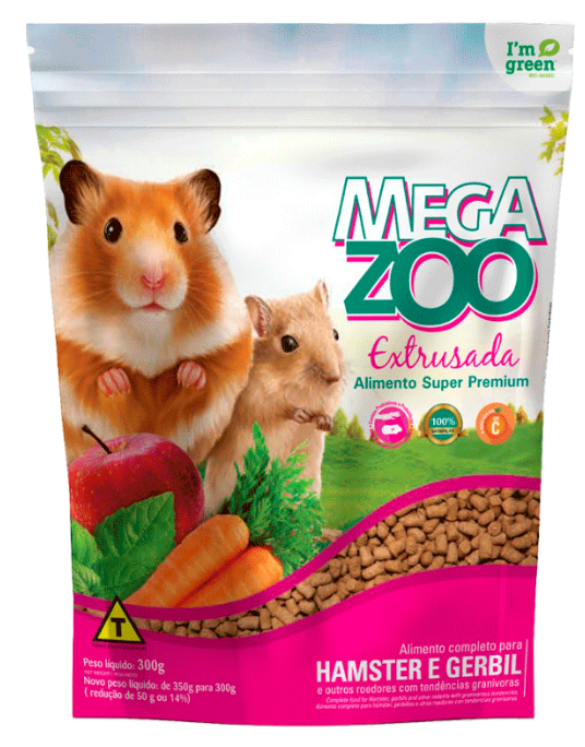 Ração Extrusada para Hamster e Gerbil Megazoo 300 g