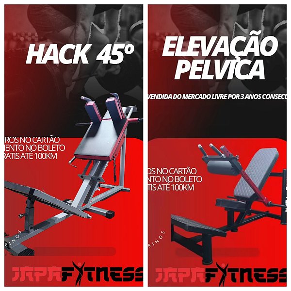 Combo Elevação Pélvica  + Hack 45°