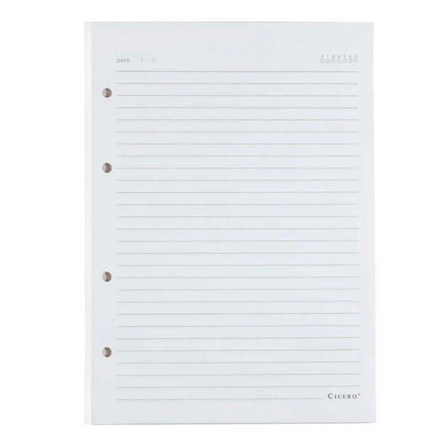 Refil Caderno Argolado A4 Branco PAUTADO
