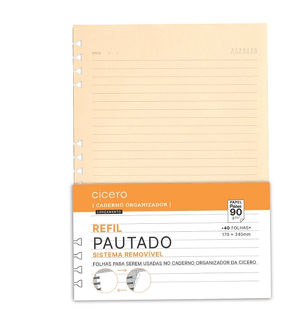 Refil Caderno Organizador A4 Pólen PAUTADO