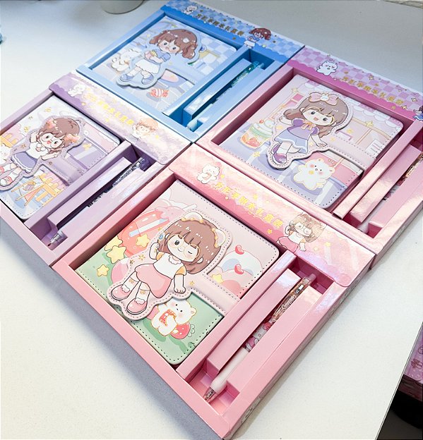 Kit Caderno Luxo e Caneta / Importado