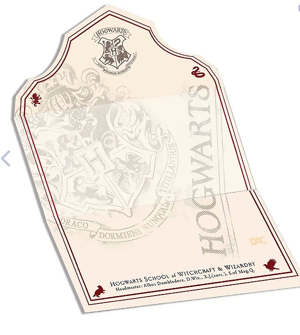 Bloco papel de carta Harry Potter