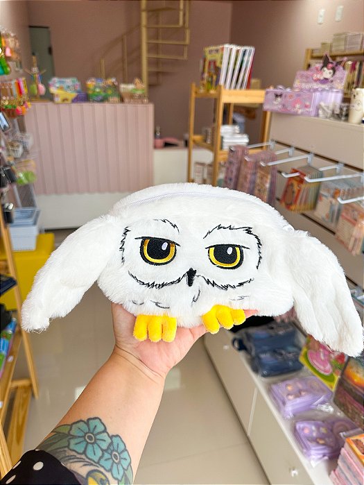 Estojo de pelúcia Coruja Edwirges Harry Potter