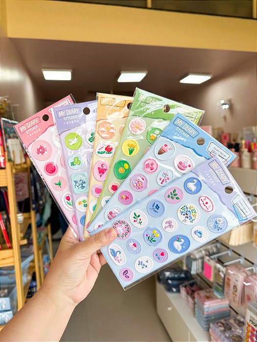 Cartela de Adesivos 3D My Diary