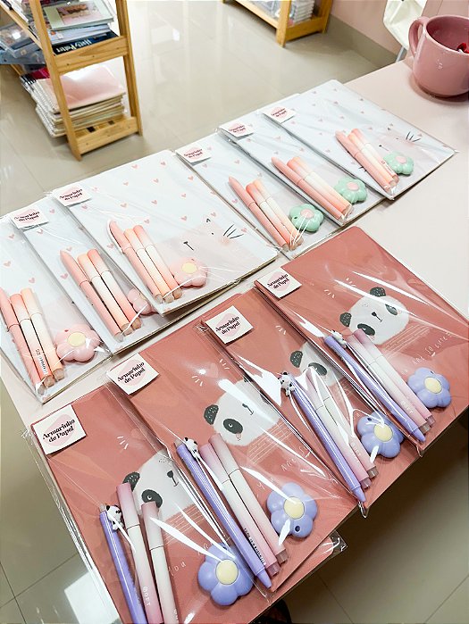 Kit papelaria Gatinho/Pandinha