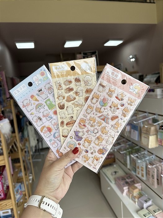 Cartela de adesivos cristal Bichinhos