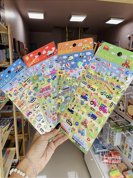 Cartela de Adesivos Veículos