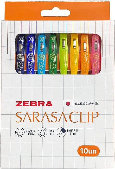 Caneta Gel Sarasa Clip KIT C/10