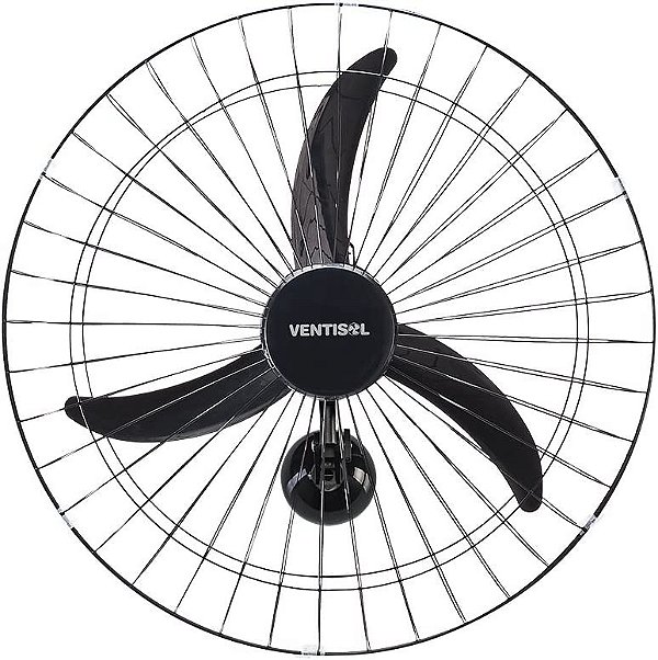 Ventilador de Parede Oscilante, 3 Pás Premium, Preto, 60cm, Ventisol