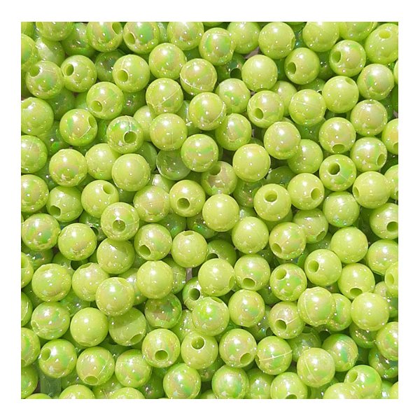 Perola Irizada 8mm Com Furo Aprox 100 pçs Verde