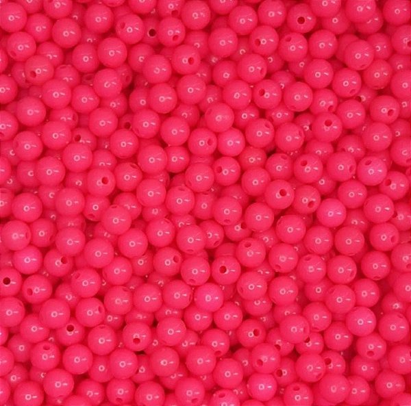 Perola Leitosa 6mm Com Furo Aprox 100 Unidades Pink