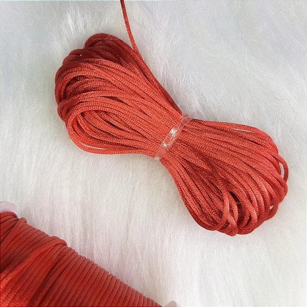 10 metros fio acetinado rabo de rato 1mm Vermelho
