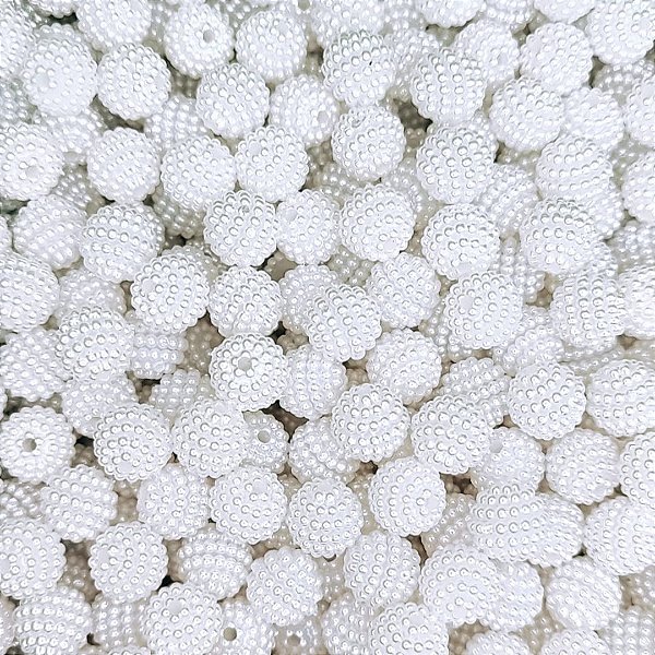 Aprox 100 Perolas Craqueladas 10mm Amora Abs Branco