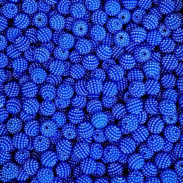 Aprox 100 Perolas Craqueladas 10mm Amora Abs Azul Royal