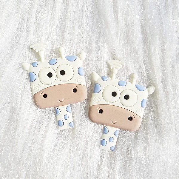 Dupla de Apliques Emborrachado Girafa Azul 6cm