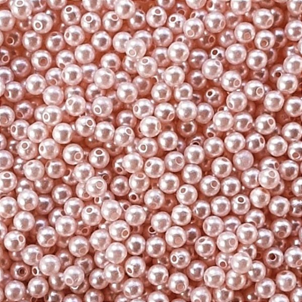 Perola Tradicional 6mm Com Furo Aprox 100 Pçs Champanhe
