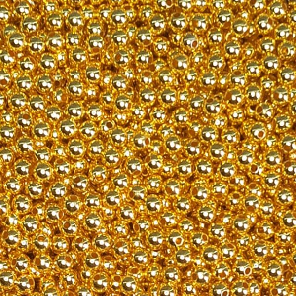 Aprox 500 Perolas Bola Tradicional 6mm Com Furo Dourado