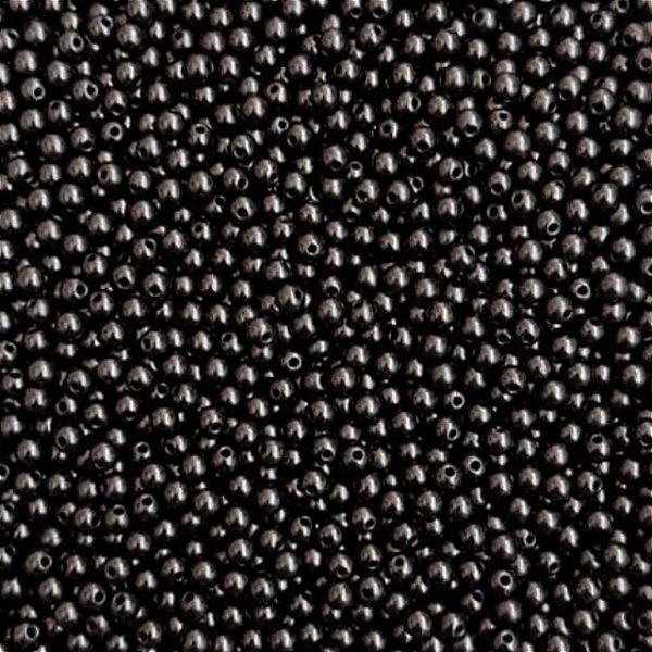 Aprox 500 Perolas Bola Tradicional 6mm Com Furo Preto
