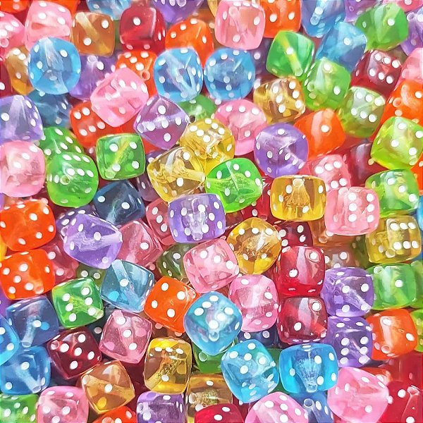 Aprox 100 pçs Miçanga Para Pulseiras E Colares Dado Colorido E Branco
