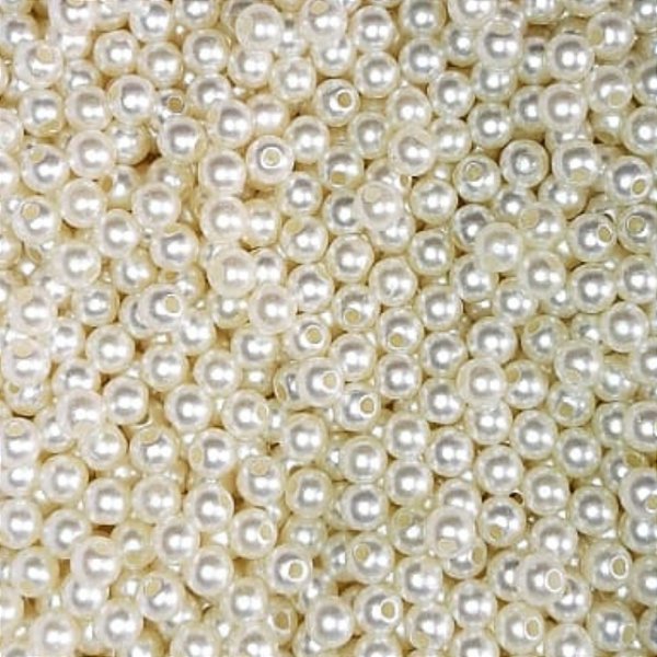 Aprox 1000 Perolas Com Furo 6mm Tradicional Creme P Pulseiras E Colares Biju