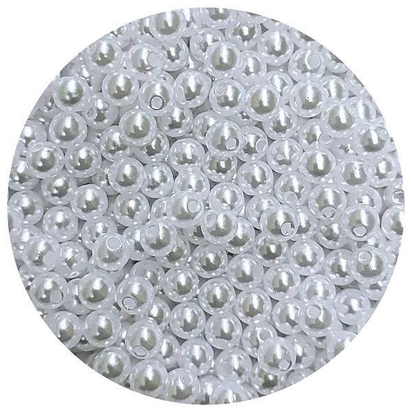 Aprox 1000 Perolas Com Furo 6mm Tradicional Branca P Pulseiras E Colares Biju