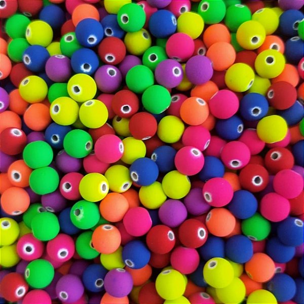 Aprox 300 Perolas Bola Emborrachada 8mm Colorido