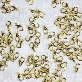 100 pçs Fecho Lagosta 12mm Dourado Para Pulseiras e Colares Banho Chinês