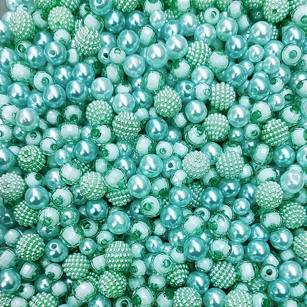 100g Mix De Miçangas P Bijuterias Pulseiras E Tiaras 6 a 10mm Água