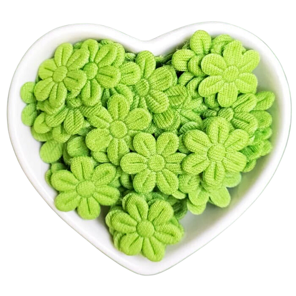 100 un Flor de Tecido Verde Oliva Escolar 2cm Aplique