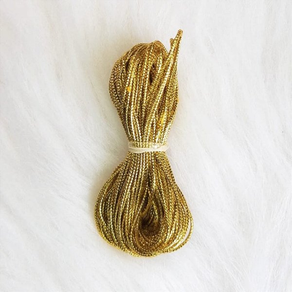 Cordonê Metalizado 10m Cordão para artesanato 1mm Dourado