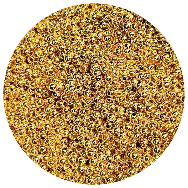 50g Pérolas Dourada 3mm Mini Pequena aprox 5000 miçangas
