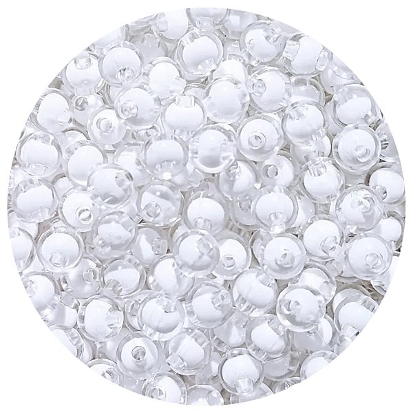 Aprox 100 Miçangas Pérola Branca Bola 8mm Passante para bijuteria 25g